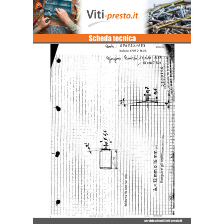 1 x Perno acciaio al rame 10X16.7 E 24