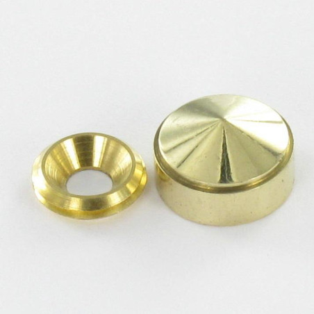 1 x Coprivite Tondo (1 Tappo E 1 Rondella) Ottone Diametro 25 Per Vite M6