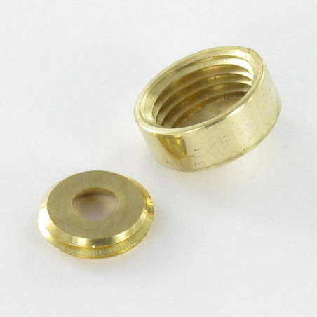 1 x Coprivite Tondo (1 Tappo E 1 Rondella) Ottone Diametro 25 Per Vite M6