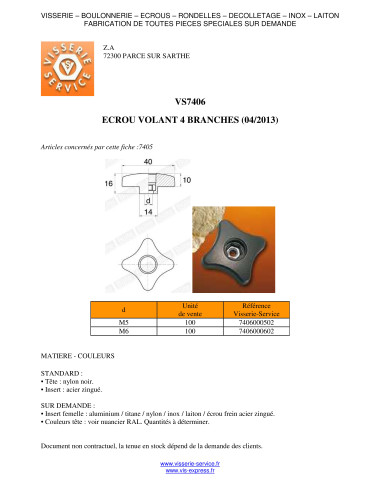 1 x Dado VOLARE nailon negro M5