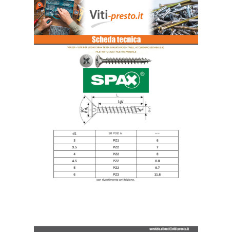 1 x Spax Viti Per Legno Testa Forata Pozi PZ4 3,5X20 Discussione completa 4TAGLI Acciaio Inox A2