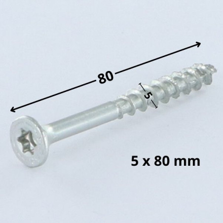 1 x Vite Spax Testa Forata T20 5X80 Filettata Su 46 Filettatura Parziale WIROX