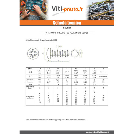 1 x Vite Per Pvc TRILOBO Testa Cilindrica Bombata Pozy 3X16 FILETTO45 Acciaio Zincato Nero microviti