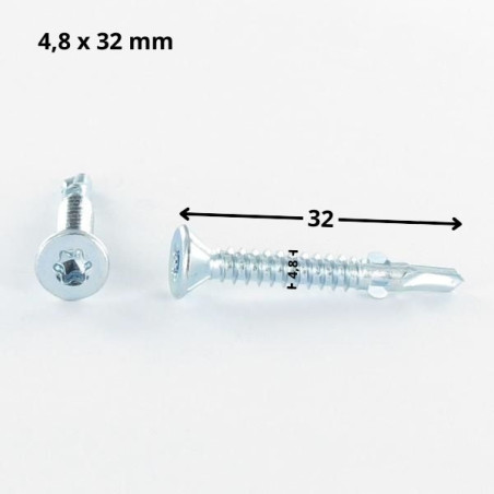 1 x Vite Autoperforante Testa Forata T25 4,8X32 Dentellata E Ad Alette Zincate
