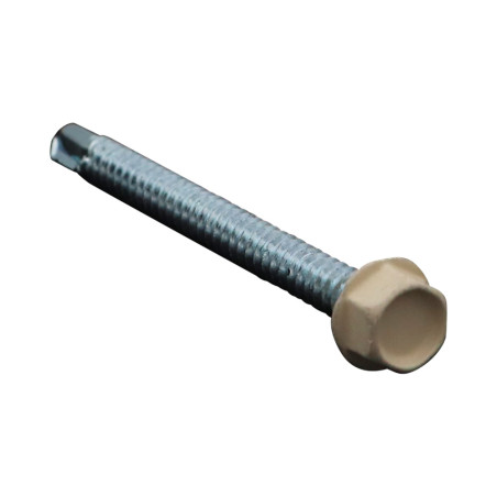 1 x Vite Autoperforante Testa Esagonale 6,3X75 Filetto A Lamiera Zincate LAQ Ral1015 Avorio Chiaro