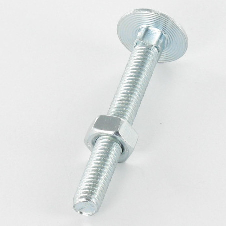 1 x Bullone (Venduto Con Dado) Testa Poelier Con Colletto Quadrato M6X25 Discussione completa Zincate