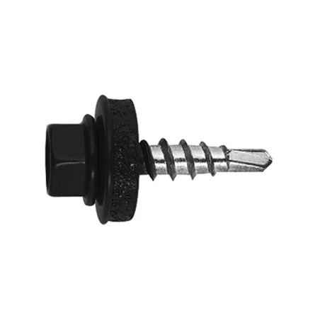 1 x Vite Autoperforante Testa Esagonale 4.8X35 Rondella Di Tenuta Con Guarnizione In Neoprene Epdm Zincate RAL9011