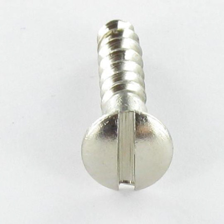1 x Viti Per Legno Ottone Cromato Testa Forata Bombata Con Intaglio 4X20