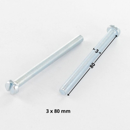 1 x Vite Per Metalli Testa Cilindrica Con Intaglio M3X80 Filettatura Parziale Zincate microviti