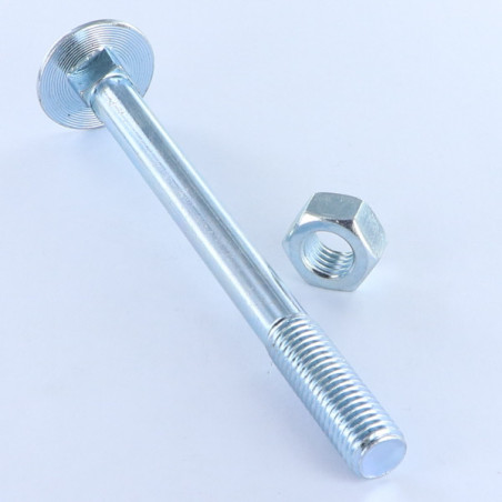 1 x Bullone (Venduto Con Dado) Testa Poelier Con Colletto Quadrato M6X60 Filettatura Parziale Zincate