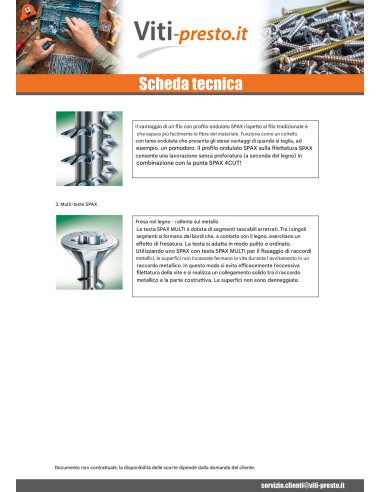 1 x Vite Spax Testa Forata T30 6X180 Filettata...