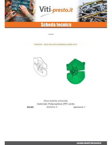 1 x DISCO D ISOLAMENTO universale Verde 65/75