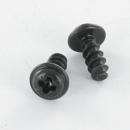 1 x Vite Per Pvc Testa Poelier Larga Pozi PZ5 4X10 Acciaio Zincato Nero