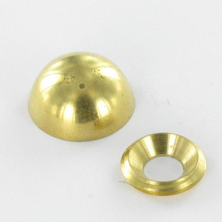 1 x Coprivite Tondo (1 Tappo E 1 Rondella) Ottone Diametro 15 Per Vite M5