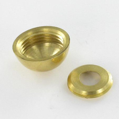 1 x Coprivite Tondo (1 Tappo E 1 Rondella) Ottone Diametro 15 Per Vite M5