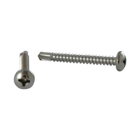 1 x Vite Autoperforante Testa Cilindrica Quadrato Phillips 4,8 x 38 SQ2+PH2 Acciaio Inox A2