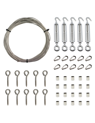 1 x Kit di 30 metri di cavo in acciaio inox...