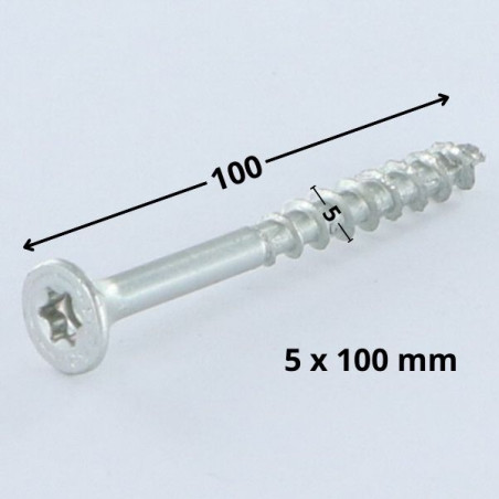 1 x Vite Spax Testa Forata T20 5X100 Filettata Su 61 Filettatura Parziale WIROX
