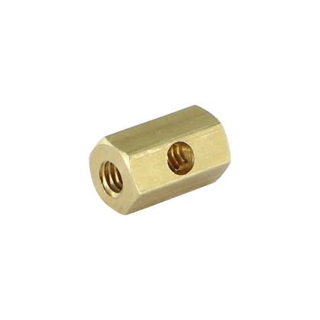 1 x CONFINI Ottone Esagonale 7X12 Forata E Filettata M4/P70 PIATTO