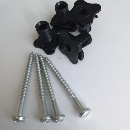 1 x Sacchetto Da 4 Vite Testa Cilindrica 5X60 Con 4 Dado Nylon