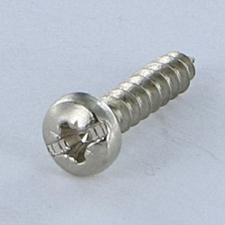 1 x Vite Per Legno E Truciolato Testa Poelier Pozy Con Intaglio 3X15 Acciaio Nichel microviti
