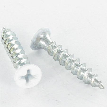 1 x Vite Per Pvc Testa Forata Phillips 4,2 x 25 Zincate Laccato Bianco Ral9010 Bianco Puro