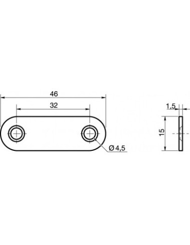 1 x Piastra ASSEMBLAGGIO 15X46 Zincate