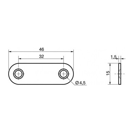 1 x Piastra ASSEMBLAGGIO 15X46 Zincate