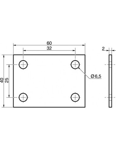 1 x Piastra ASSEMBLAGGIO 40X60 Zincate