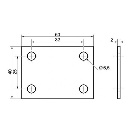 1 x Piastra ASSEMBLAGGIO 40X60 Zincate