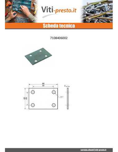 1 x Piastra ASSEMBLAGGIO 40X60 Zincate