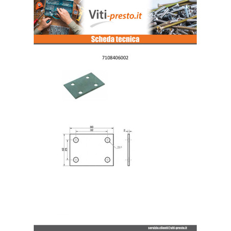 1 x Piastra ASSEMBLAGGIO 40X60 Zincate