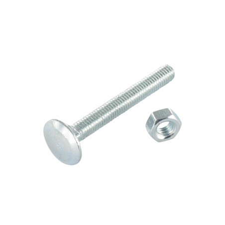 1 x Bullone (Venduto Con Dado) Testa Poelier Con Colletto Quadrato M10X90 Discussione completa Zincate