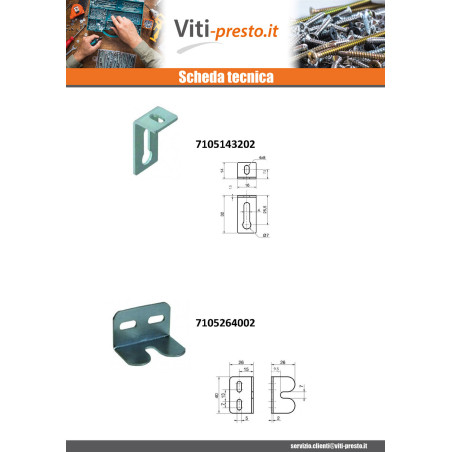 1 x Staffe Regolazione 70X55X20 3 Fori Zincate
