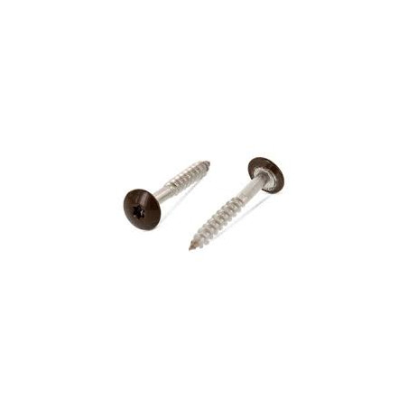 1 x Vite per facciata T20 5,5X45 Diametro Della Testa: 12.3 Acciaio Inox A2 Ral8014 Marrone Seppia