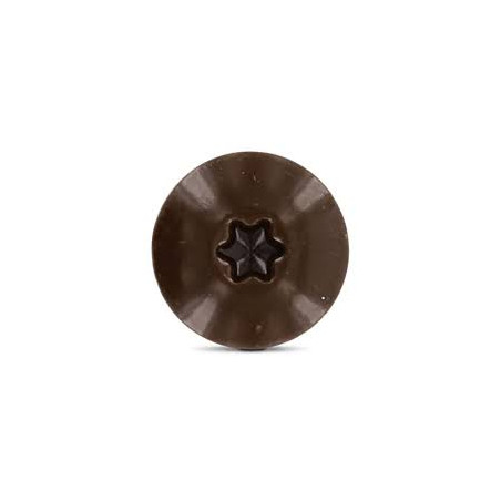 1 x Vite per facciata T20 5,5X45 Diametro Della Testa: 12.3 Acciaio Inox A2 Ral8014 Marrone Seppia
