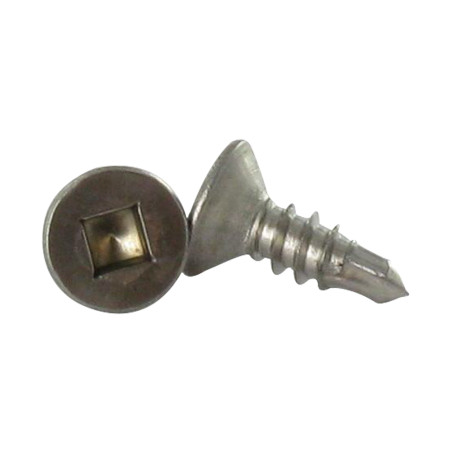 1 x Vite Autoperforante Acciaio Inox A2 Testa Forata Quadrato 4,2 x 45 Ingombro quadrato 2