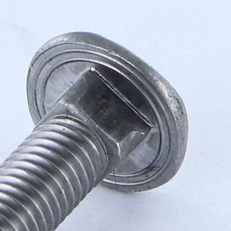 1 x Testa Poelier Con Colletto Quadrato Testa DIAMANTE M8X60 Acciaio Grezzo