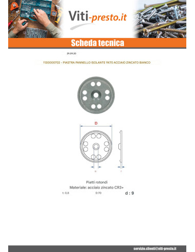 1 x OPUSCOLO CARTELLO ISOLANTE 9X70 Zincate