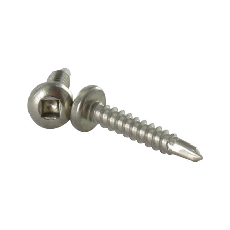 1 x Vite Autoperforante Testa Cilindrica Quadrato 4.8X16 Ingombro quadrato 2 Acciaio Inox A2