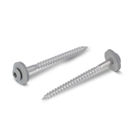 1 x Vite di cresta Testa Forata Bombata T20 Acciaio Inox A2 RAL7030 4,5X60 Rondella Di Tenuta Con Guarnizione In Neoprene