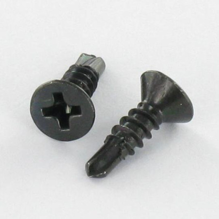 1 x Vite Autoperforante Testa Forata Phillips 3,5X16 Filetto A Lamiera Acciaio Zincato Nero