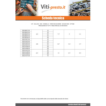 1 x Vite Per Lamiera Di Sicurezza Testa Cilindrica ONE WAY 6,3X75 Acciaio Inox A2