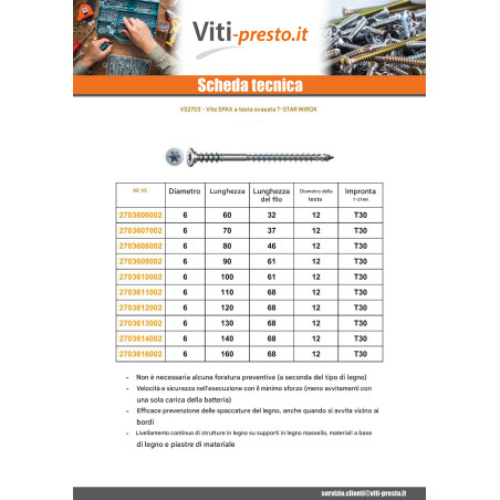 1 x Spax Vite REGOLAMENTO Testa Piatta T-STAR T30 6X90 Filettata Su 61 WIROX