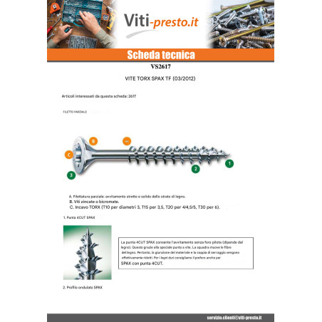 1 x Vite Spax Testa Forata T20 5X40 Filettata Su 27 Filettatura Parziale WIROX