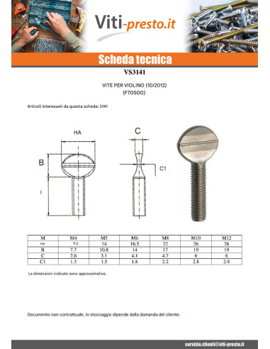 1 x Vite VIOLINO M5X25 Zincate