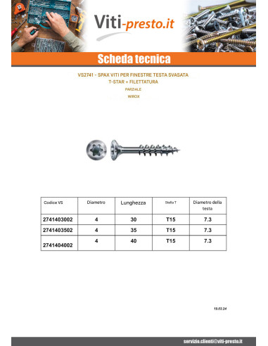 1 x Spax V.CONSTFENET Testa Forata T-STAR T15...