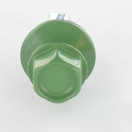 1 x Vite Autoperforante Testa Esagonale 5,5X25 Rondella Di Tenuta Con Guarnizione In Neoprene Epdm Zincate Ral6011 Verde