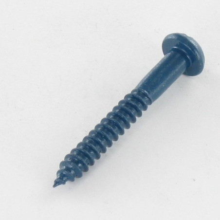 1 x Viti Per Legno Testa Poelier Con Intaglio 4X30 Zincate LAQ Blu RAL5009