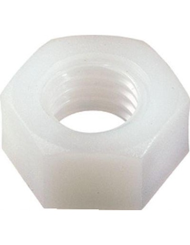 1 x Dado naturale nylon Esagonale M2